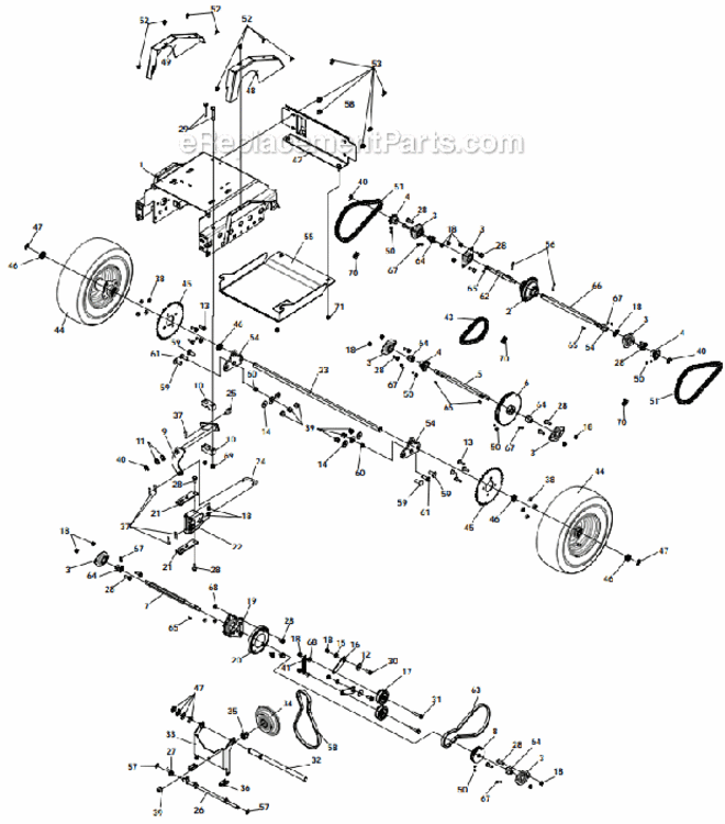 Transmission_Assembly Diagram and Parts List for 9390-12-01 GX390 Honda SP Little Wonder Leaf Blower / Vacuum